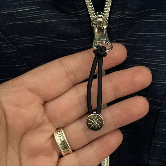 Athleta Blue Striated Hope Zip Front Jacket with Thumb Holes Size Medium - Picture 7 of 12